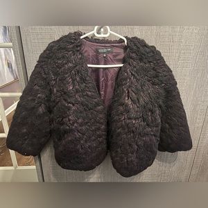 Jones New York Collection Women’s Purple Faux Fur Cropped Jacket size S